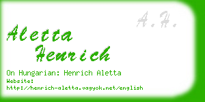 aletta henrich business card